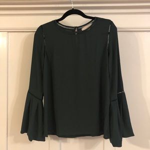 NWT Anne Taylor Loft evergreen blouse top XS